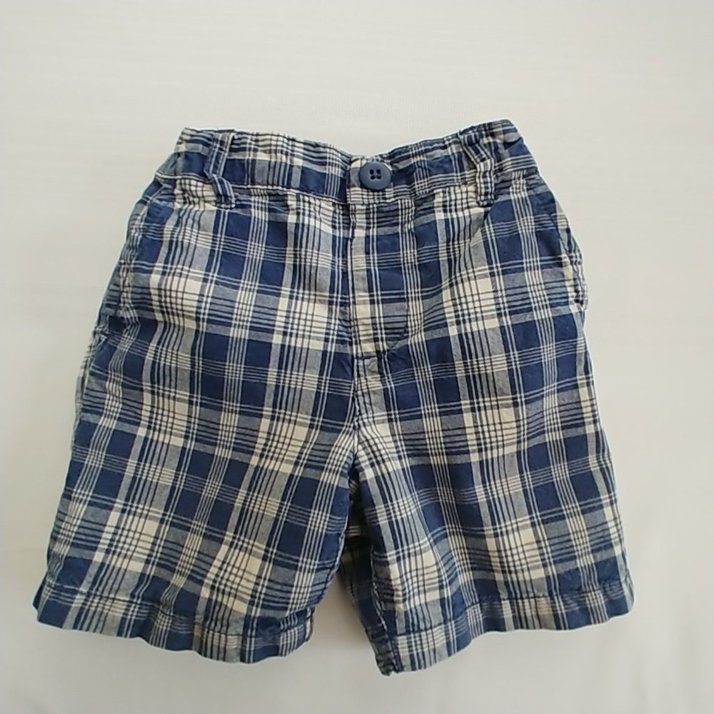 Place 1989 Blue Plaid Cotton Boys Shorts Size 2T